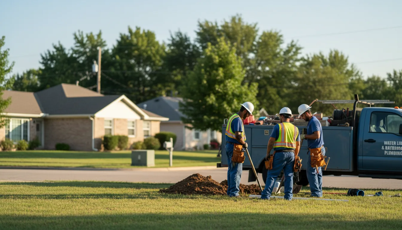 Residential water line and bathroom plumbing service in Oelwein, IA